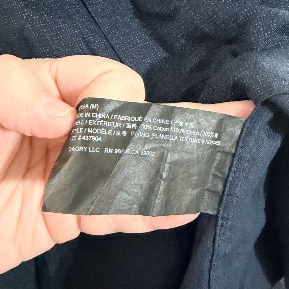 Theory Navy Blue Patterned Collared Button Down L… - image 4